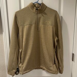 Men’s Callaway Golf Time 1/4 zip pullover tan size smalll
